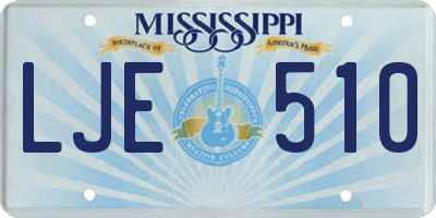 MS license plate LJE510