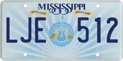 MS license plate LJE512