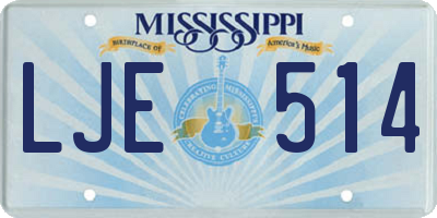 MS license plate LJE514