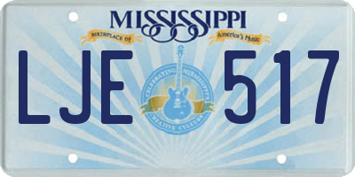 MS license plate LJE517