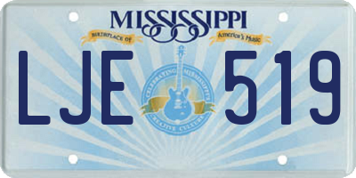 MS license plate LJE519