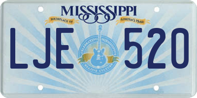 MS license plate LJE520