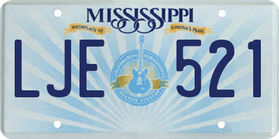 MS license plate LJE521