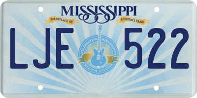 MS license plate LJE522