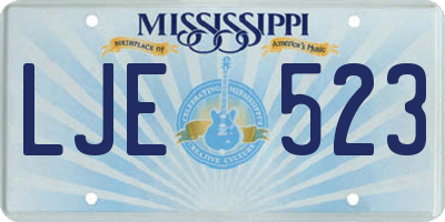 MS license plate LJE523