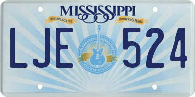 MS license plate LJE524