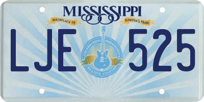 MS license plate LJE525