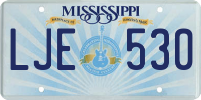 MS license plate LJE530