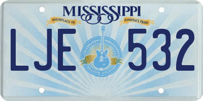 MS license plate LJE532
