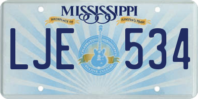 MS license plate LJE534