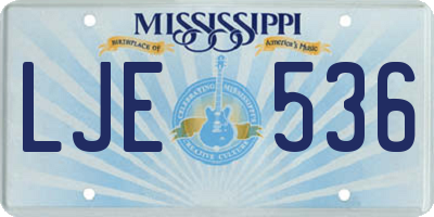 MS license plate LJE536