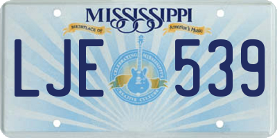 MS license plate LJE539
