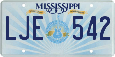 MS license plate LJE542