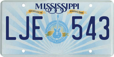 MS license plate LJE543