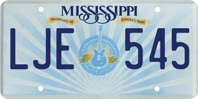 MS license plate LJE545
