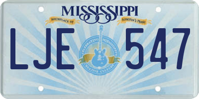 MS license plate LJE547