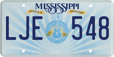 MS license plate LJE548