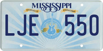 MS license plate LJE550