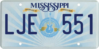 MS license plate LJE551