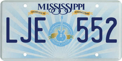 MS license plate LJE552