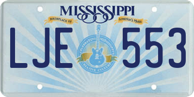 MS license plate LJE553