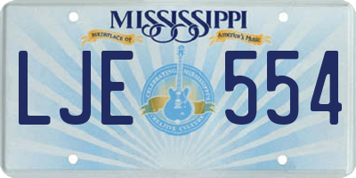 MS license plate LJE554