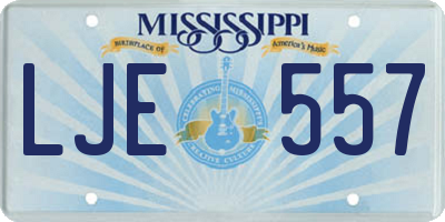 MS license plate LJE557
