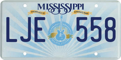 MS license plate LJE558