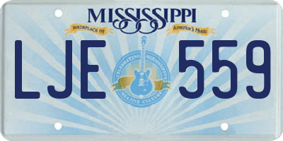 MS license plate LJE559