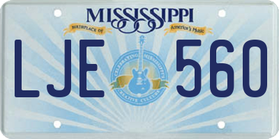 MS license plate LJE560