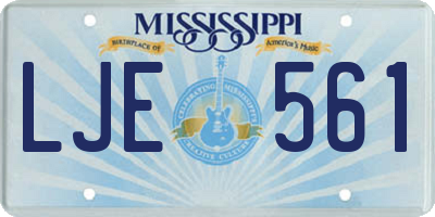 MS license plate LJE561