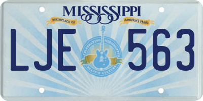 MS license plate LJE563