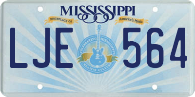 MS license plate LJE564