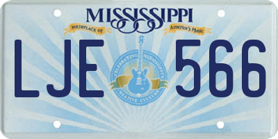 MS license plate LJE566