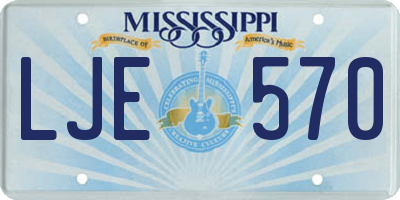 MS license plate LJE570