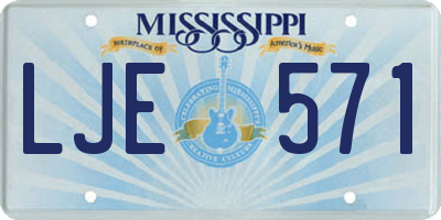 MS license plate LJE571
