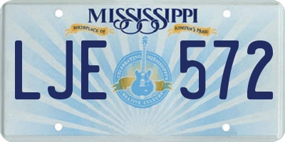 MS license plate LJE572