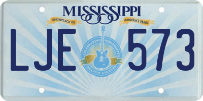 MS license plate LJE573