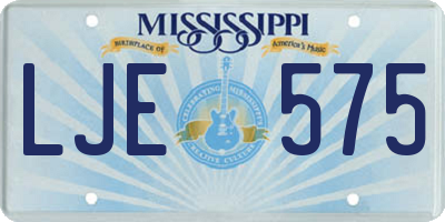 MS license plate LJE575