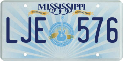 MS license plate LJE576