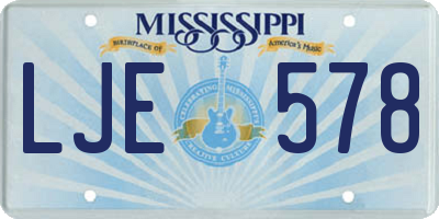 MS license plate LJE578