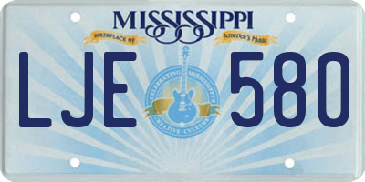 MS license plate LJE580