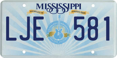 MS license plate LJE581