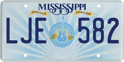 MS license plate LJE582