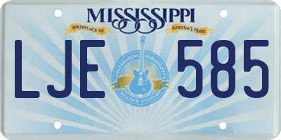 MS license plate LJE585