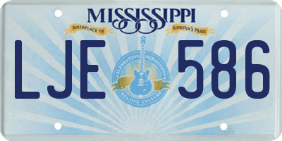 MS license plate LJE586