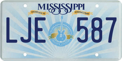 MS license plate LJE587
