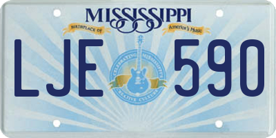 MS license plate LJE590