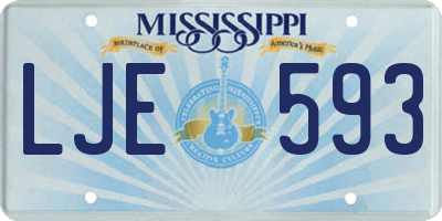 MS license plate LJE593