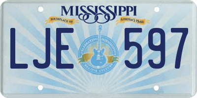 MS license plate LJE597